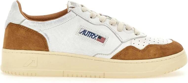 Autry Medalist Sneakers Wit Bruin Logo Patch Multicolor Heren