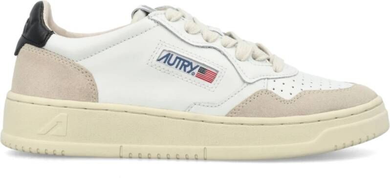 Autry Witte Zwarte Leren Sneakers White Dames