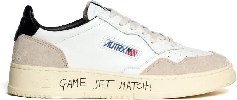 Autry Witte Leren Sneakers met Geperforeerde Neus White Heren
