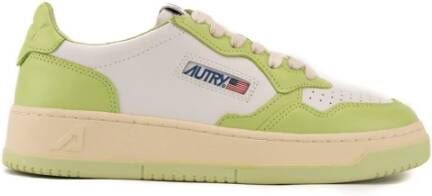 Autry Witte Groene Leren Sneakers voor Dames Green Dames