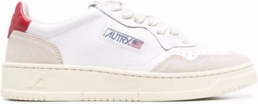 Autry Witte Rode Leren Sneakers White Dames