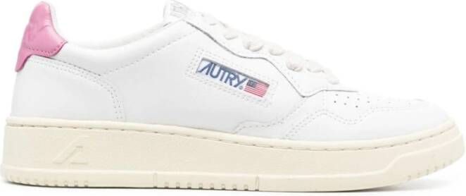 Autry Witte Mauve Lage Sneaker met Leren Tong White Dames