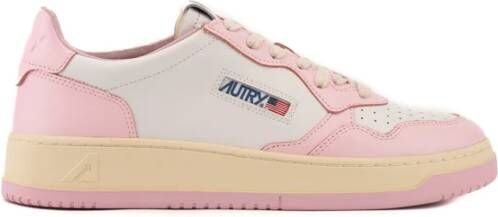 Autry Witte Roze Leren Sneakers voor Heren Multicolor Heren