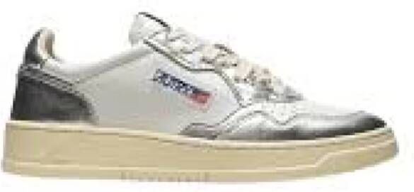 Autry Zilver Wit Leren Lage Sneakers
