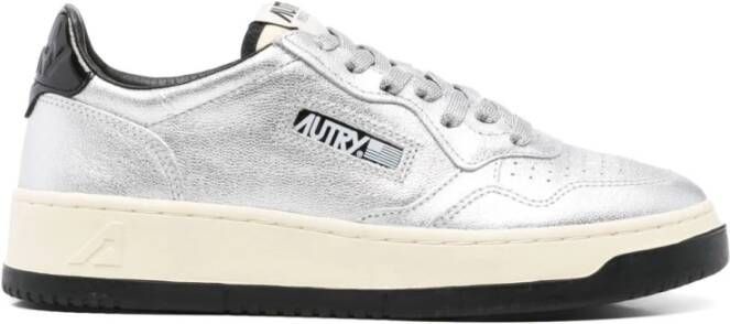 Autry Zilveren Sneakers Medalist Frontsluiting