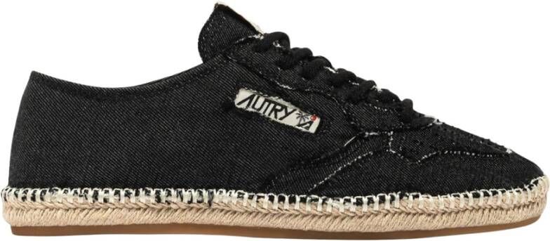 Autry Zwarte Katoenen Veterschoenen