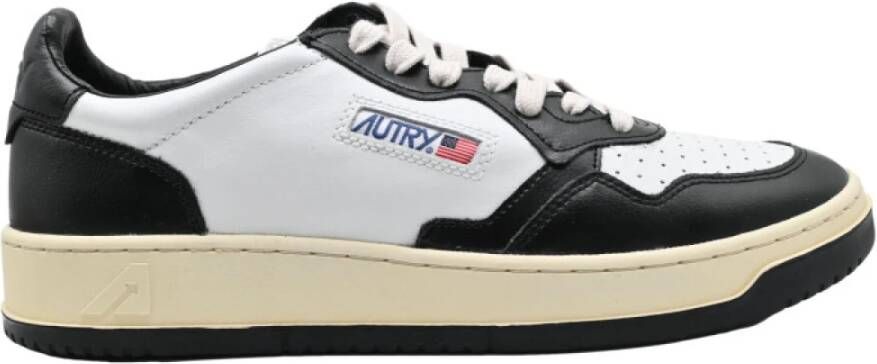 Autry Zwarte Leren Lage Sneakers Multicolor Heren