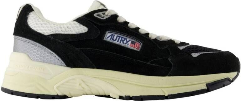 Autry Zwarte Leren Sneakers Hyperway Stijl