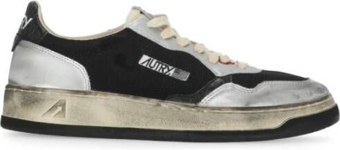 Autry Zwarte Leren Sneakers met Geborduurd Logo