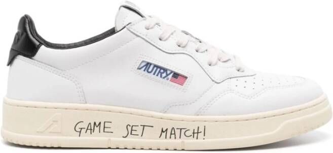 Autry Zwarte Medalist Leren Sneakers White Heren