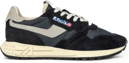 Autry Zwarte Sneakers met Nylon en Suède Inzetstukken Black Heren