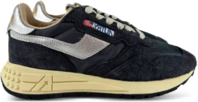 Autry Zwarte Suède Retro-Style Sneaker