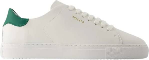 Axel Arigato Witte lage sneakers met groen leren hielstuk White Heren