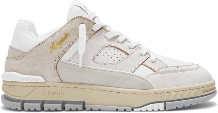 Axel Arigato Witte Sneakers Paneelontwerp Ronde Neus Beige Heren