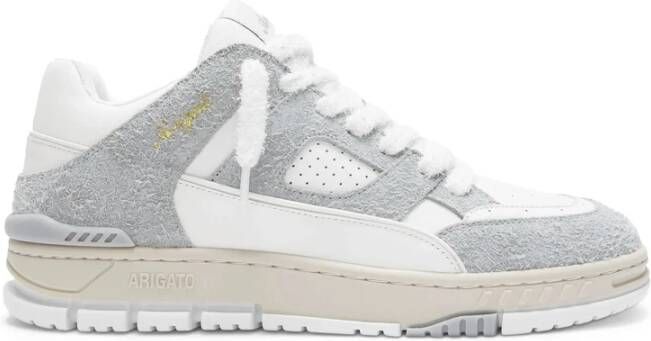 Axel Arigato Grijs Wit Leren Sneaker Logo Ontwerp
