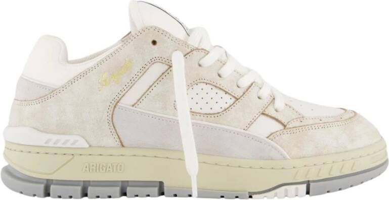 Axel Arigato Witte Sneakers Paneelontwerp Ronde Neus Beige Heren