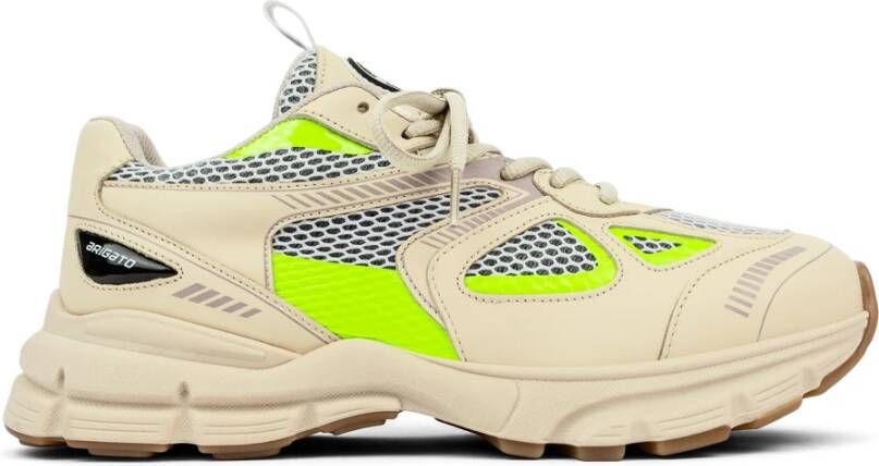 Axel Arigato Beige en Neon Gele Marathon Runner Sneakers Beige Dames