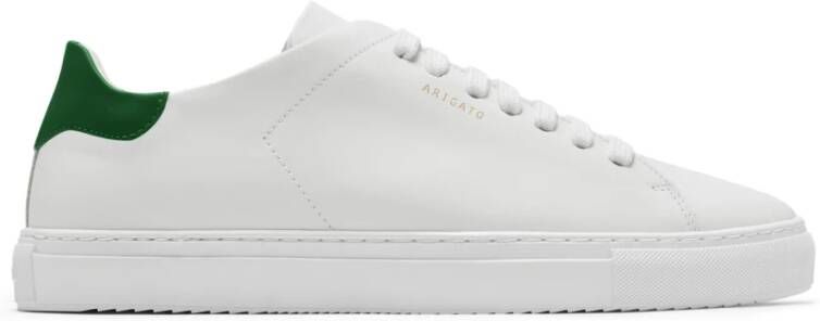 Axel Arigato Witte lage sneakers met groen leren hielstuk White Heren