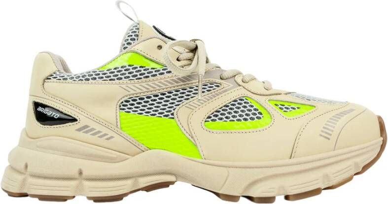 Axel Arigato Beige en Neon Gele Marathon Runner Sneakers Beige Dames