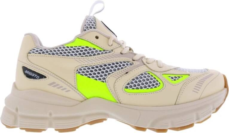 Axel Arigato Beige en Neon Gele Marathon Runner Sneakers Beige Dames