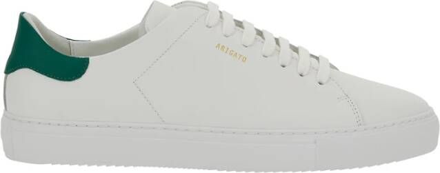 Axel Arigato Witte lage sneakers met groen leren hielstuk White Heren