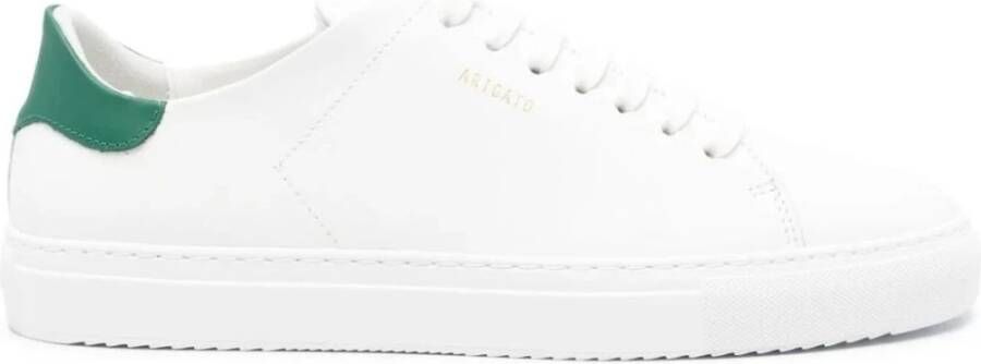 Axel Arigato Witte lage sneakers met groen leren hielstuk White Heren