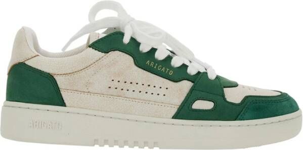 Axel Arigato Witte Sneakers met Lage Top en Groen en Wit Leer White Dames