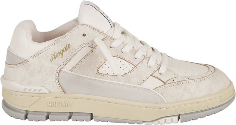 Axel Arigato Witte Sneakers Paneelontwerp Ronde Neus Beige Heren