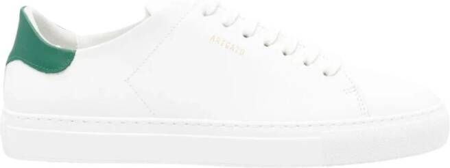 Axel Arigato Witte lage sneakers met groen leren hielstuk White Heren