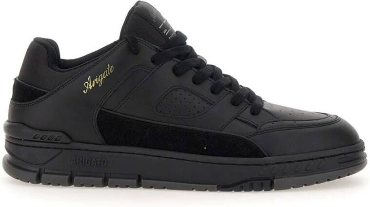 Axel Arigato Zwarte Sneakers met Metallic Goud Logo Black Heren