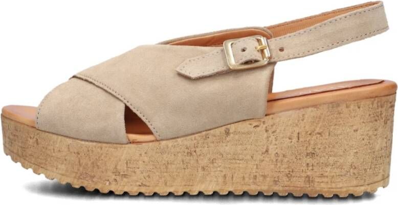 AYANA Sandalen met Hak Dames 722031 Maat: 39 Materiaal: Suède Kleur: Beige - Foto 4