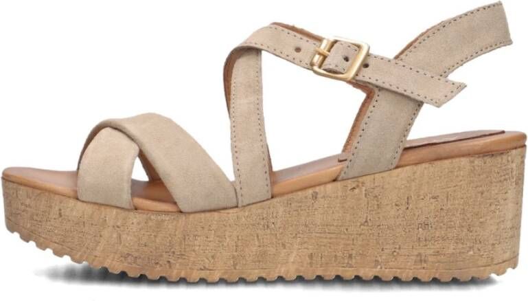 AYANA Sandalen met Hak Dames 722032 Maat: 41 Materiaal: Suède Kleur: Beige - Foto 3