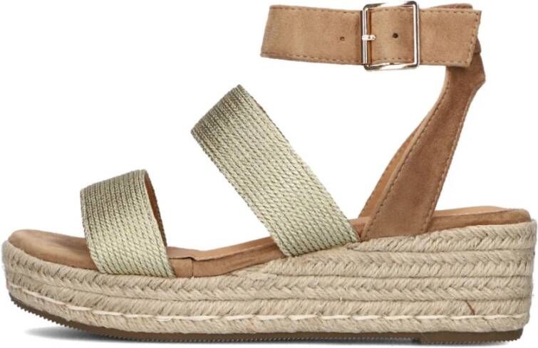 Ayana Gouden Espadrilles met Gedraaid Textiel