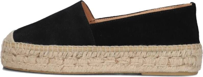 Ayana Zwarte Suède Espadrilles met Jute Zool