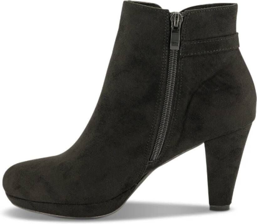 B&Co Elegante Plateau Laars met Gouden Gesp Black Dames