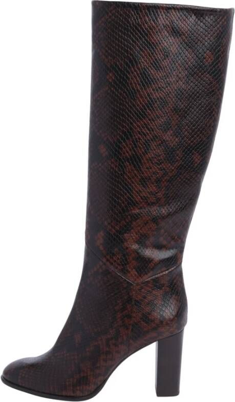 Ba&Sh Bruin Leren Slangenlaars Schoenen
