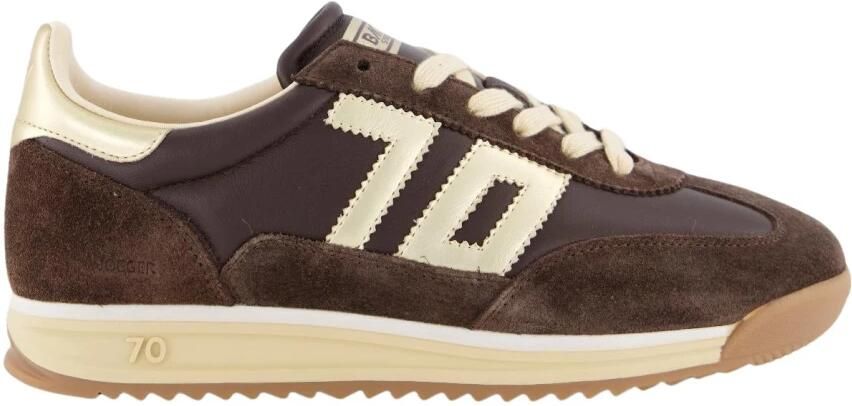 BACK70 Lage Sneakers Dames Jogger Suède Bruin - Foto 2