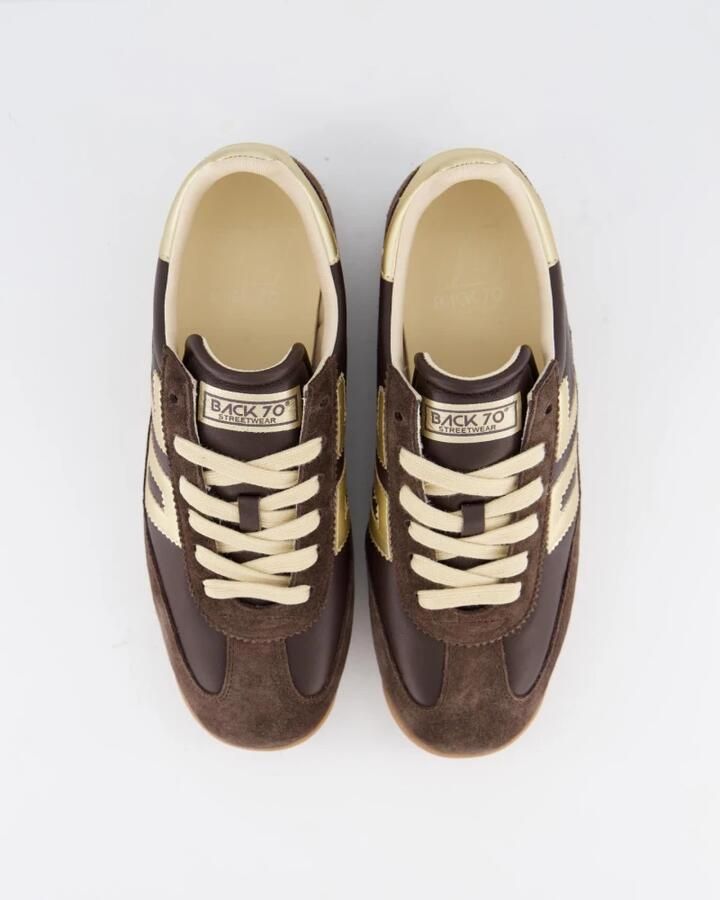 BACK70 Lage Sneakers Dames Jogger Suède Bruin - Foto 5
