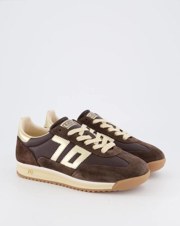 BACK70 Lage Sneakers Dames Jogger Suède Bruin - Foto 6