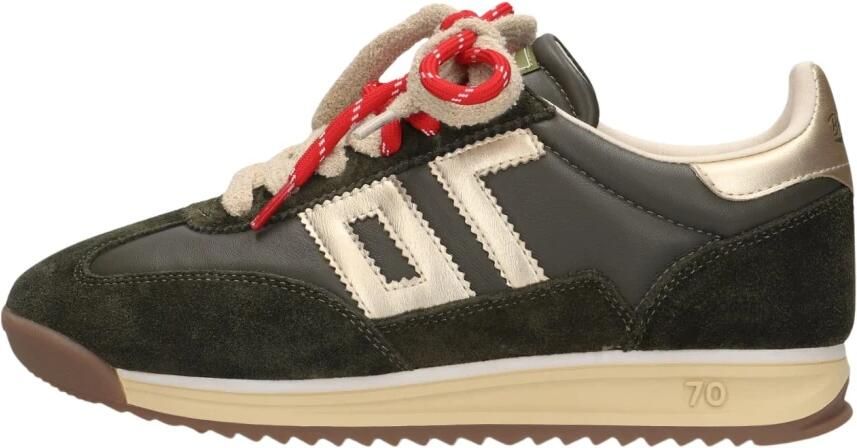BACK70 Lage Sneakers Dames Jogger Suède Groen - Foto 6