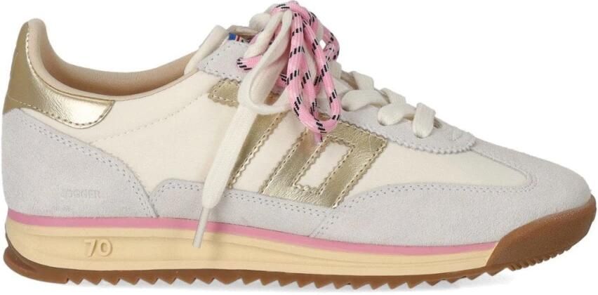 BACK70 Lage Sneakers Dames Jogger Textiel Wit - Foto 7
