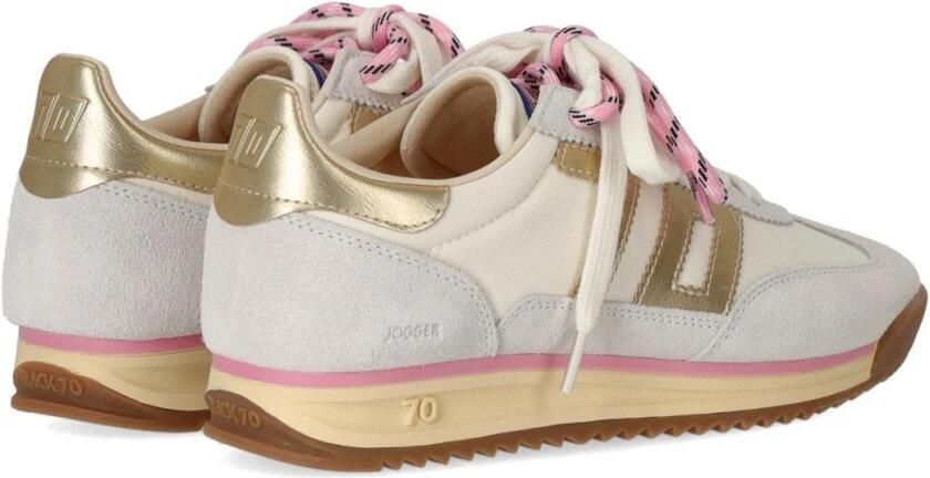 BACK70 Lage Sneakers Dames Jogger Textiel Wit - Foto 10