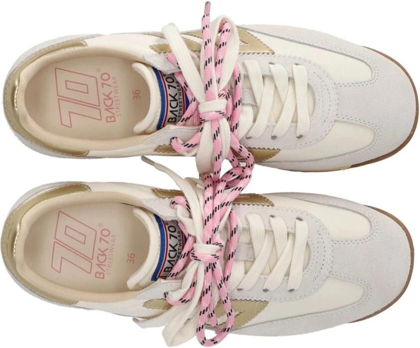 BACK70 Lage Sneakers Dames Jogger Textiel Wit - Foto 8