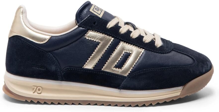 BACK70 Lage Sneakers Dames Jogger Maat: 39 Materiaal: Suède Kleur: Donkerblauw