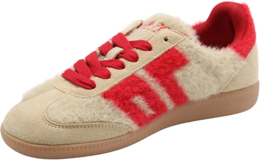 Back70 Dames Sneakers Mohair M107 Cream red Beige - Foto 3