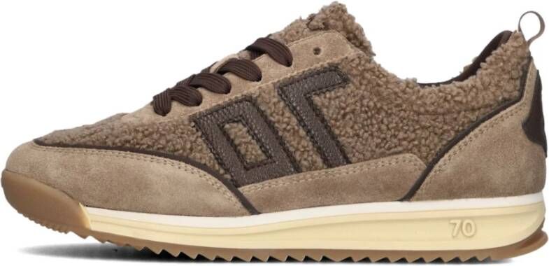 BACK70 Lage Sneakers Dames Jogger Teddy Maat: 37 Materiaal: Leer Kleur: Bruin