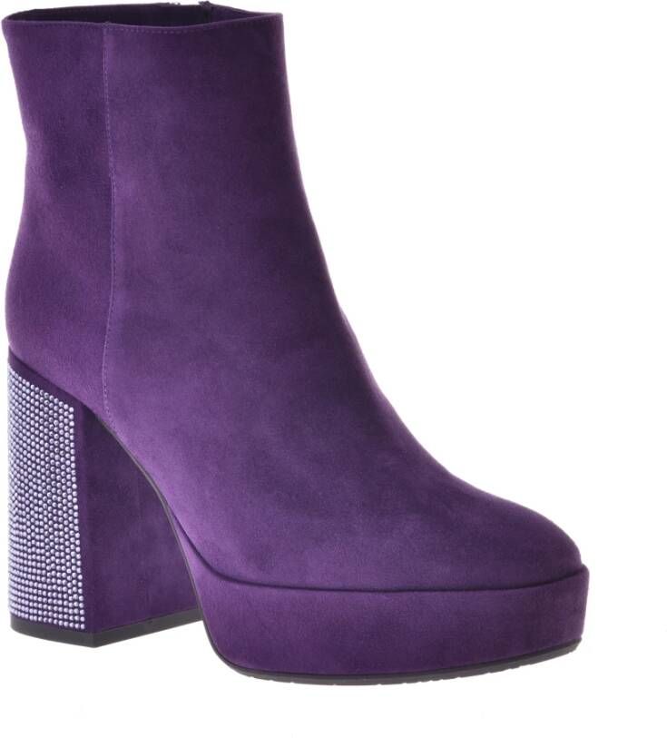 Baldinini Ankle boots in violet suede Purple Dames