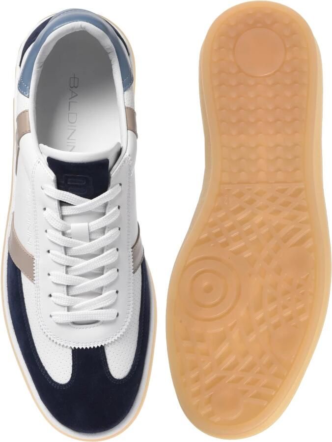Baldinini Blauwe suède en witte leren sneaker - Foto 2