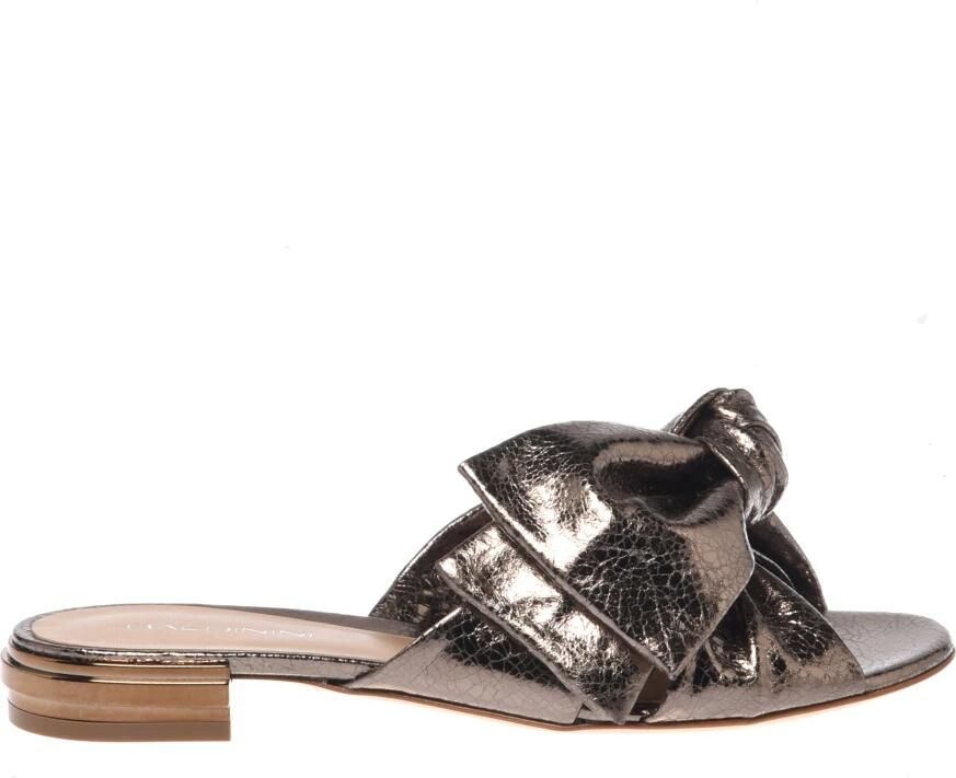 Baldinini Cracked Laminated Leather Mule