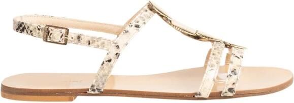 Baldinini Stijlvolle Leren Hoge Hak Sandalen Grijs Dames
